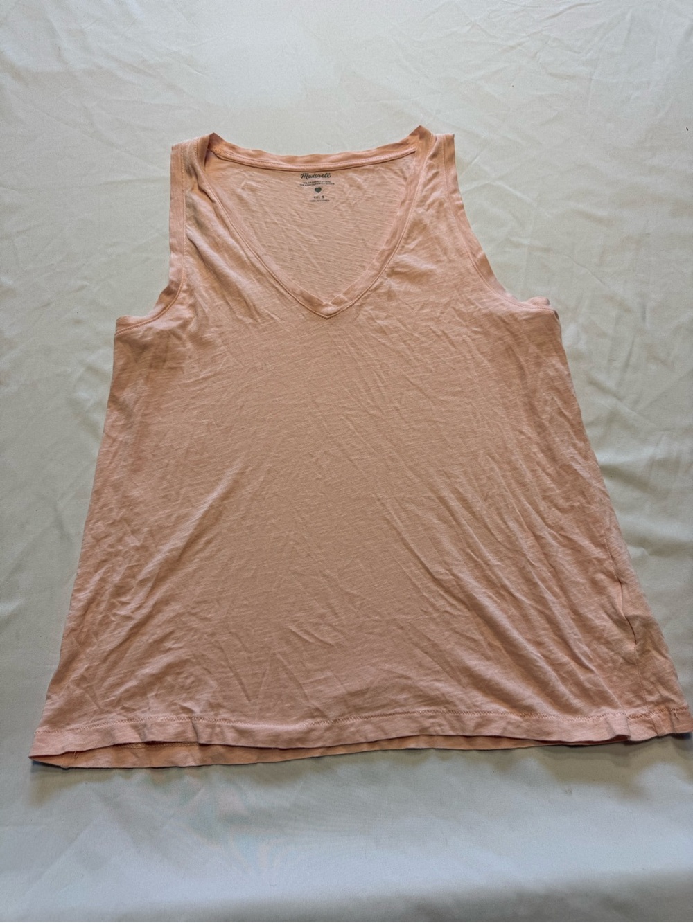 Madewell Pale Peach V-Neck Tank Top